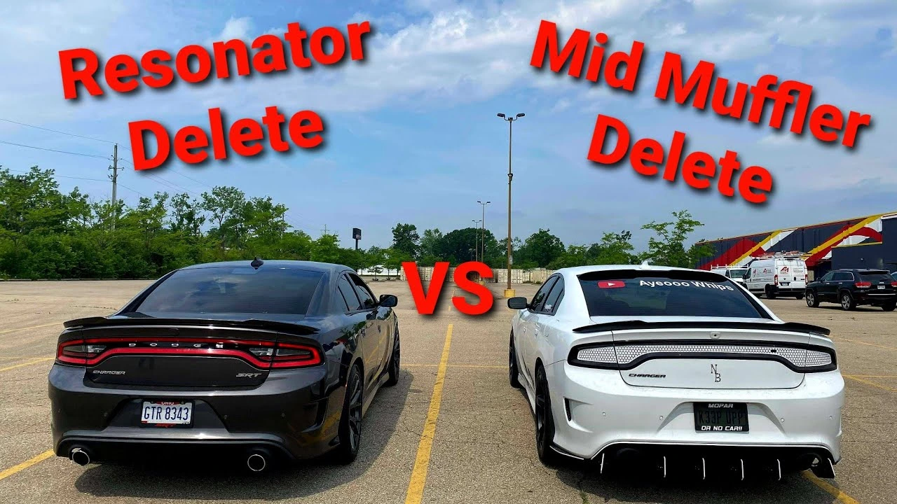 Comparison of muffler delete and resonator delete, highlighting differences in sound and performance for automotive enthusiasts.